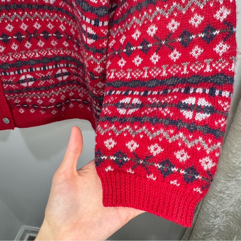 Karen Scott II Pure Wool Fair‎ Isle Cardigan Sweater 1X - Picture 5 of 9